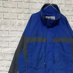 コロンビア　マウンテンパーカー　ブルーXL ロゴ刺繍アウトドア0128