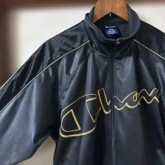 美品　チャンピオン Champion ジャージ ジップアップ 黒 ゴールド