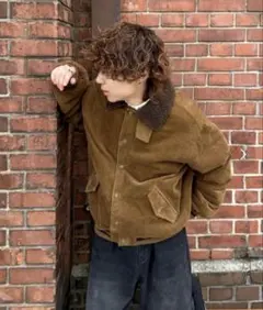 ブラウン コーデュロイ ジャンパー