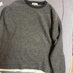 グレー フリース クルーネック トレーナー