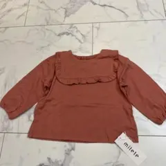 フリル付きピンク長袖カットソー 90cm