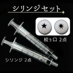 シリンジ絞り口２種セット ミニチュア フード 生クリームホイップ粘土スイーツデコ