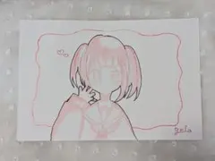 手描きイラスト キャンバスアート 女の子 紫 - メルカリ