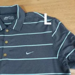 Nike Golf ストライプシャツ ドライ 長袖 L