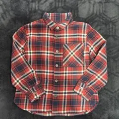 COMME CA FILLE チェック柄長袖シャツ 110cm