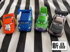 新品　カーズ ミニカー暴走族4台セット DJ　ブースト　ウィンゴ　スノットロッド