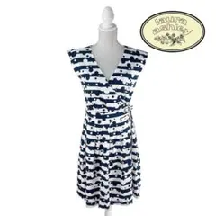 06T141☆ Laura Ashley 春夏 ノーリーブ ひざ丈ワンピース