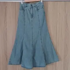 【GU】ライトデニムフレアマキシスカート