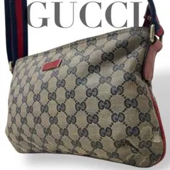 【ヴィンテージ】グッチ　ショルダーバッグ　ggスプリーム　レザー　キャンバス