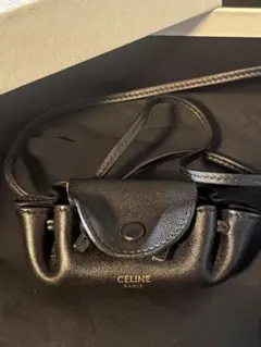 CELINE ブラックレザーリップポーチ　希少