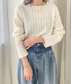 LOWRYS FARM ローリーズファーム　ジャガードフリンジＬＳ　ブラウスのサムネイル