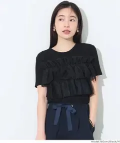 【新品】coca コカ 半袖フリルニットトップス ブラック