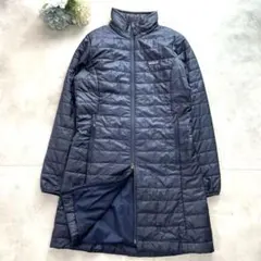 極美品 パタゴニア ナノパフ キルティング ロングコート 紺 軽量 26870