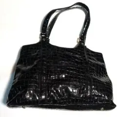 黒 クロコダイル風 トートバッグ