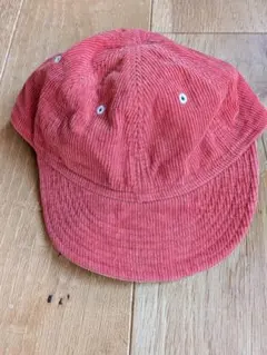 赤 コーデュロイ キャップ