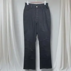 サムシング フレアデニムパンツ 黒 L 美脚 日本製 ブーツカット レディース