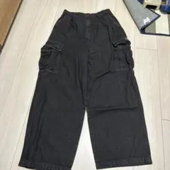 retocks ブラック デニム カーゴパンツ