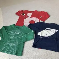 男の子 ロンT 3枚セット 新幹線 電車 乗り物 90cm まとめ売り