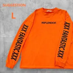 サジェスション Tシャツ ロンティ オレンジ L ロゴ入り 綿100%