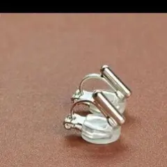 シンプル シルバー クリップ式イヤリング