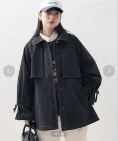 FREAK'S STORE 配色ステッチ リボンギャザーコート