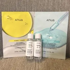 Anua アヌアドクダミ スージングトナー77+　40ml 2本&フェイスパック