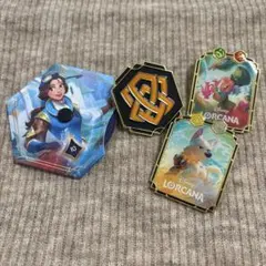 Disney Lorcana ピンバッジ 4個・ロアカウンターセット