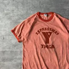 【80s、アメリカ製シングルステッチ】MoorewearリンガーTシャツアメカジ