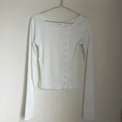 ACLENT ホワイト リブ ロンT アクレント 白 y2k