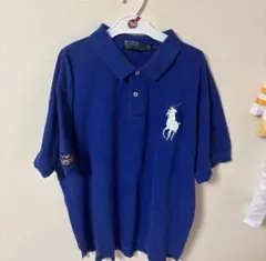 ラルフローレン ビックポニー 青 ポロシャツ 古着
