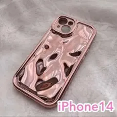 立体 メタリック ピンク かっこいい スマホケース iPhone14
