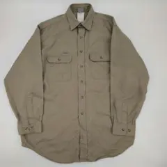 中*嶋様 カーハート 長袖ワークシャツ カーキ ベージュ 無地 US規格 ワンポ