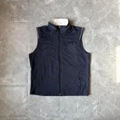 スポーツベスト ネイビー ジップアップ パイピング