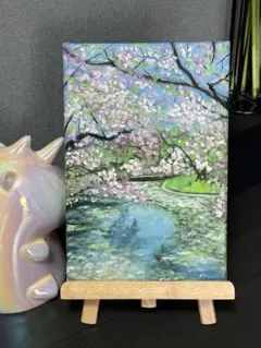 花と古城」 手描き 油絵 風景画 原画 肉筆 油彩画 印象派 - メルカリ