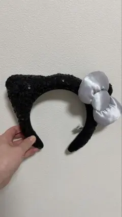 猫耳カチューシャ スパンコール 黒