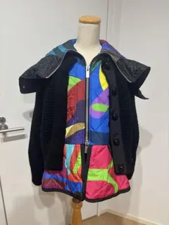 sacai kaws 3way ブルゾン ニット ブラック マルチカラーのサムネイル