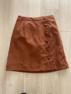 wクローゼット　ブラウン ボタン付き タイトスカート