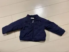 メゾピアノ　リボン付きネイビー中綿コート 90cm