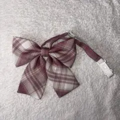 スクールリボン ピンク チェック柄 制服リボン コスプレ