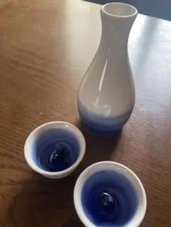 新品未使用】ノリタケ 手作り 碧海 冷酒セット(徳利1点 ぐい呑み2点