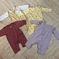 【 西松屋 】ベビーロンパース 4点セット 70~80
