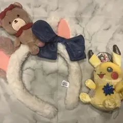 カチューシャ ぬいぐるみ ハローキティ タイニーチャム ピカチュウ