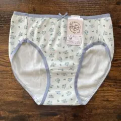 レディースショーツ　コットンショーツ　綿100% 下着　パンツ　花柄　ブルー　Mのサムネイル