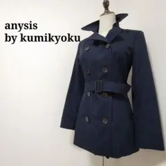 【エニィスィス】トレンチコート ウエストベルト ミドル丈 羽織り 通勤 オフィス