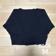 coca ドルマンスリーブボートネックニット ブラック