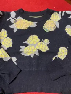 花柄長袖ニットセーター