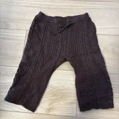 【プティマイン】コゲ茶・ニットパンツ 80cm