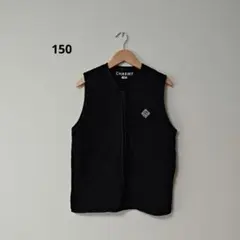 150 CHARMY ノーカラーキルティングベスト ブラック