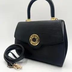 【美品】ハナエモリ ハンドバッグ フォーマル 2way 金具 ゴールド