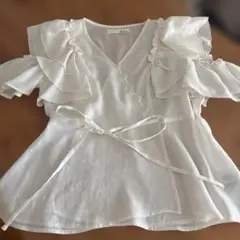 リリーブラウン オフショル フリルレースブラウス